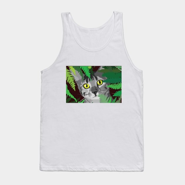 Gray Cat Tank Top by fansasstic